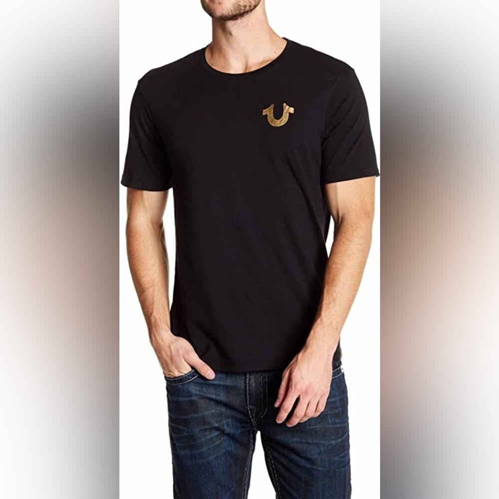 True Religion Men's Buddha Metallic Short Sleeve Tee